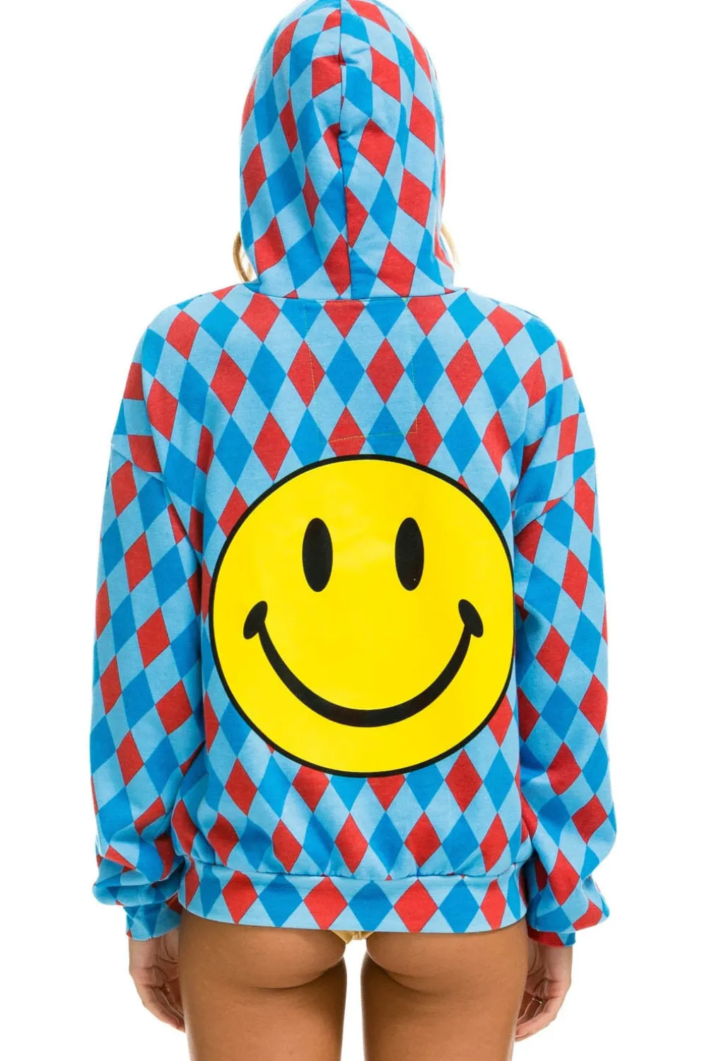 Hoodies | Hoodies | Aviator Nation DIAMOND REPEAT SMILEY RELAXED PULLOVER HOODIE - SKY