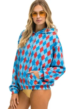 Hoodies | Hoodies | Aviator Nation DIAMOND REPEAT SMILEY RELAXED PULLOVER HOODIE - SKY