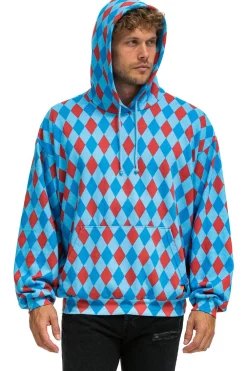 Hoodies | Hoodies | Aviator Nation DIAMOND REPEAT SMILEY RELAXED PULLOVER HOODIE - SKY