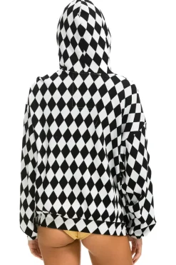 Hoodies | Hoodies | Aviator Nation DIAMOND SMILEY 2 EMBRIODERY RELAXED PULLOVER HOODIE - WHITE // BLACK WHITE//BLACK
