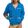 Hoodies | Collab Merchandise | Aviator Nation FORBES 23 RELAXED ZIP HOODIE - OCEAN