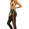 Activewear | Activewear | Aviator Nation FULL LENGTH HI-RISE 5 STRIPE LEGGINGS - CHARCOAL