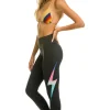 Activewear | Activewear | Aviator Nation FULL LENGTH HI-RISE BOLT FADE LEGGINGS - CHARCOAL