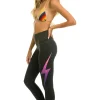 Activewear | Activewear | Aviator Nation FULL LENGTH HI-RISE BOLT FADE LEGGINGS - CHARCOAL // PINK PURPLE CHARCOAL//PINKPURPLE
