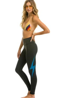 Activewear | Activewear | Aviator Nation FULL LENGTH HI-RISE BOLT LEGGINGS - CHARCOAL // BLUE CHARCOAL//BLUE