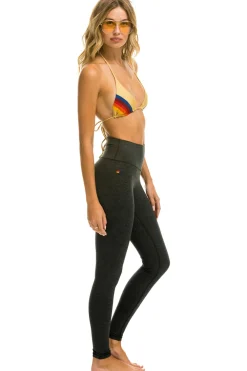 Activewear | Activewear | Aviator Nation FULL LENGTH HI-RISE BOLT LEGGINGS - CHARCOAL // GOLD CHARCOAL//GOLD