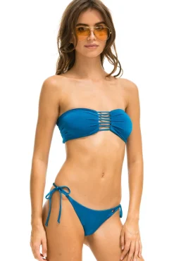 Swim Tops | Aviator Nation GATHERED BANDEAU BIKINI TOP - ANTIGUA