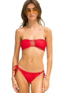 Swim Tops | Aviator Nation GATHE BANDEAU BIKINI TOP - RED