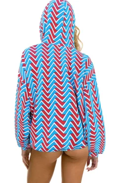 Hoodies | Hoodies | Aviator Nation GEO ZIG BOLT EMBROIDERY RELAXED PULLOVER HOODIE - RED // BLUE RED//BLUE