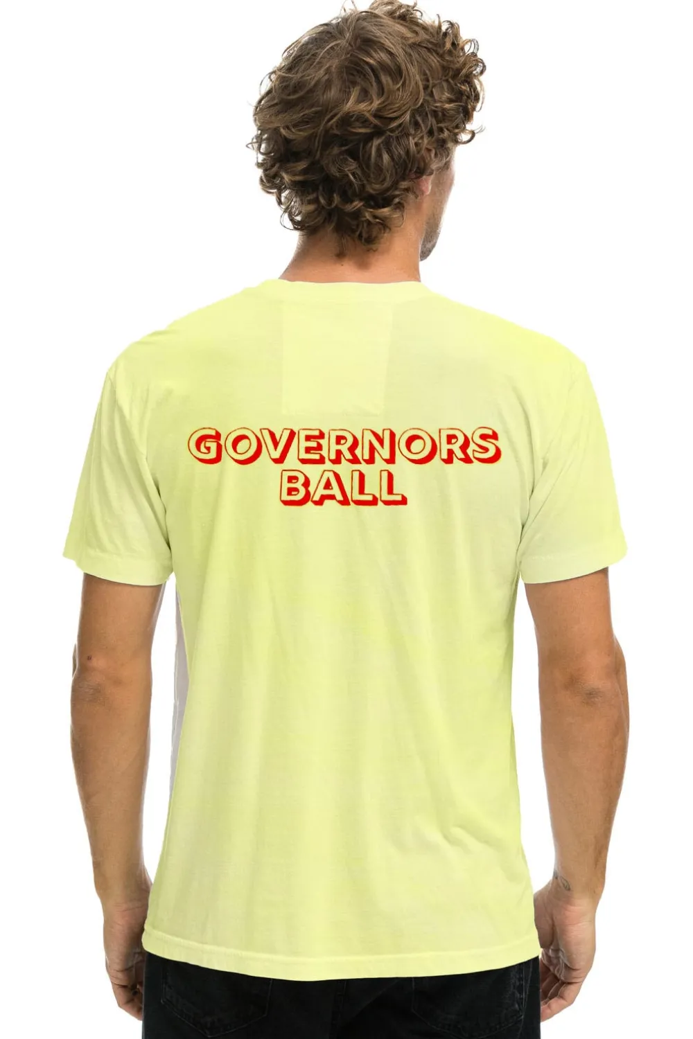 Tees | Collab Merchandise | Aviator Nation GOV BALL 2024 UNISEX CREW TEE - NEON YELLOW NEONYELLOW