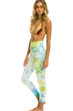 Activewear | Activewear | Aviator Nation HAND DYED CROPPED HI-RISE LEGGINGS- TIE DYE NEON YELLOW 13%SpandexWashwithlikecolors.Machinewashcold.Donotbleach.Tumbledrylow.Donotiron.Donotdryclean.