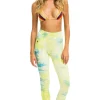 Activewear | Activewear | Aviator Nation HAND DYED FULL LENGTH HI-RISE LEGGINGS - TIE DYE NEON YELLOW TIEDYENEONYELLOW
