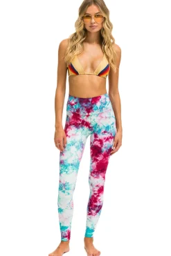 Activewear | Activewear | Aviator Nation HAND DYED FULL LENGTH HI-RISE LEGGINGS - TIE DYE TURQUOISE TIEDYETURQUOISE