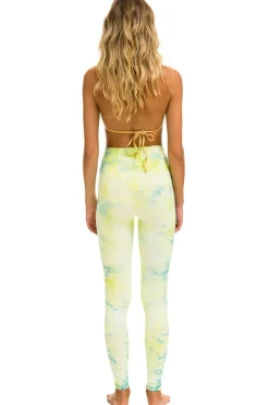 Activewear | Activewear | Aviator Nation HAND DYED FULL LENGTH HI-RISE LEGGINGS - TIE DYE NEON YELLOW TIEDYENEONYELLOW
