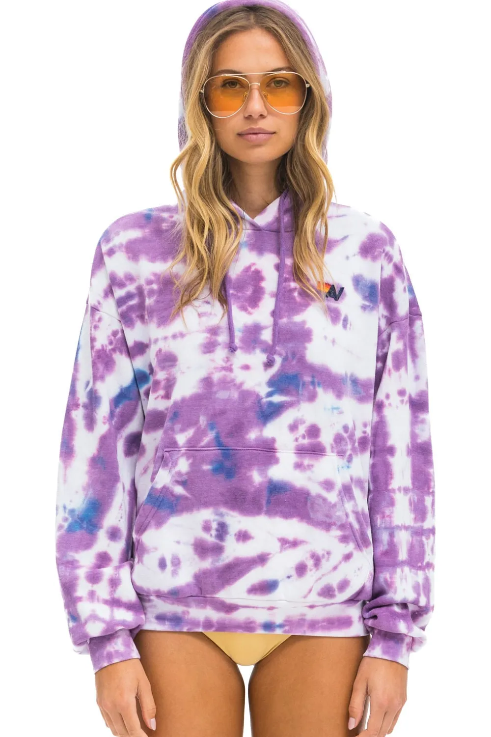 Hoodies | Hoodies | Aviator Nation HAND DYED PULLOVER HOODIE RELAXED - TIE DYE MAGENTA TIEDYEMAGENTA