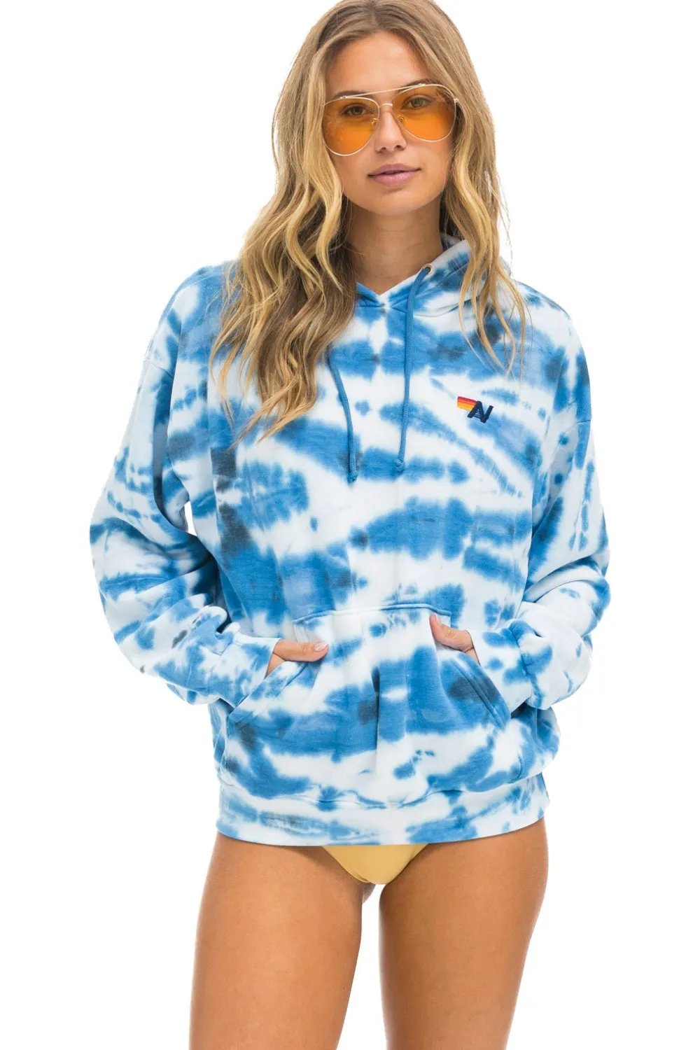 Hoodies | Hoodies | Aviator Nation HAND DYED PULLOVER HOODIE RELAXED - TIE DYE BLUE TIEDYEBLUE