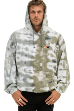 Hoodies | Hoodies | Aviator Nation HAND DYED PULLOVER HOODIE RELAXED - TIE DYE GREY // OLIVE TIEDYEGREY//OLIVE