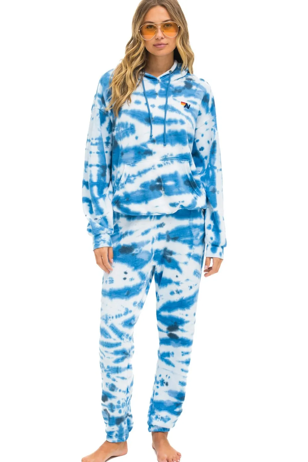 Hoodies | Hoodies | Aviator Nation HAND DYED PULLOVER HOODIE RELAXED - TIE DYE BLUE TIEDYEBLUE