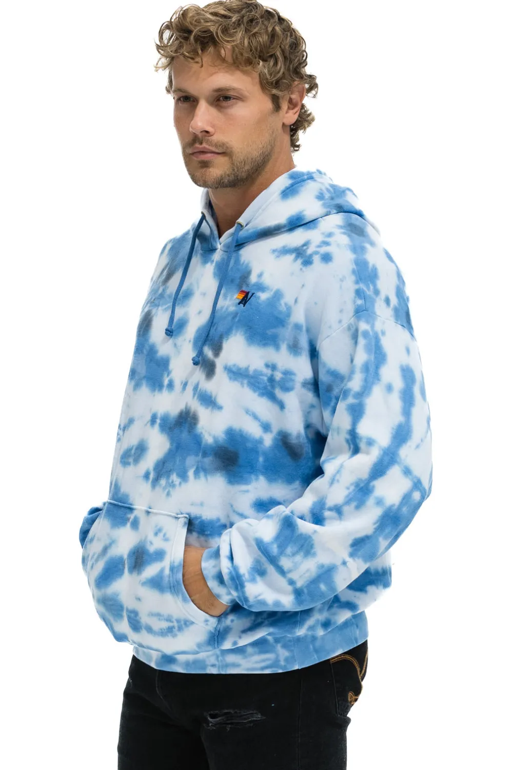 Hoodies | Hoodies | Aviator Nation HAND DYED PULLOVER HOODIE RELAXED - TIE DYE BLUE TIEDYEBLUE