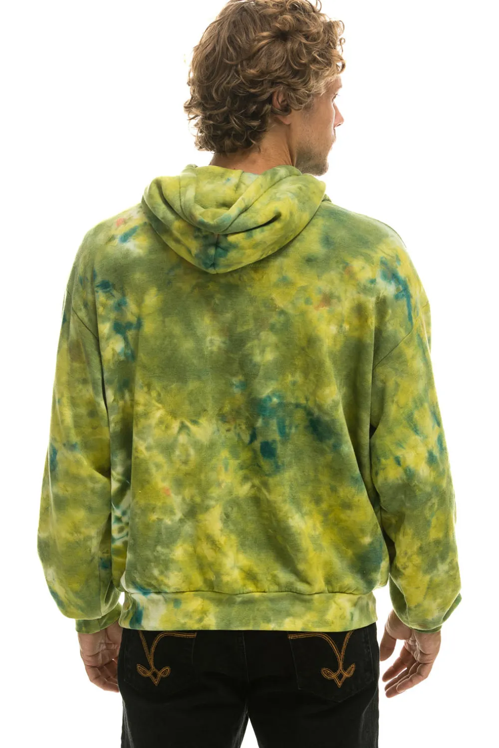Hoodies | Hoodies | Aviator Nation HAND DYED PULLOVER HOODIE RELAXED - TIE DYE GREEN YELLOW TIEDYEGREENYELLOW