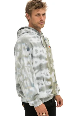 Hoodies | Hoodies | Aviator Nation HAND DYED PULLOVER HOODIE RELAXED - TIE DYE GREY // OLIVE TIEDYEGREY//OLIVE