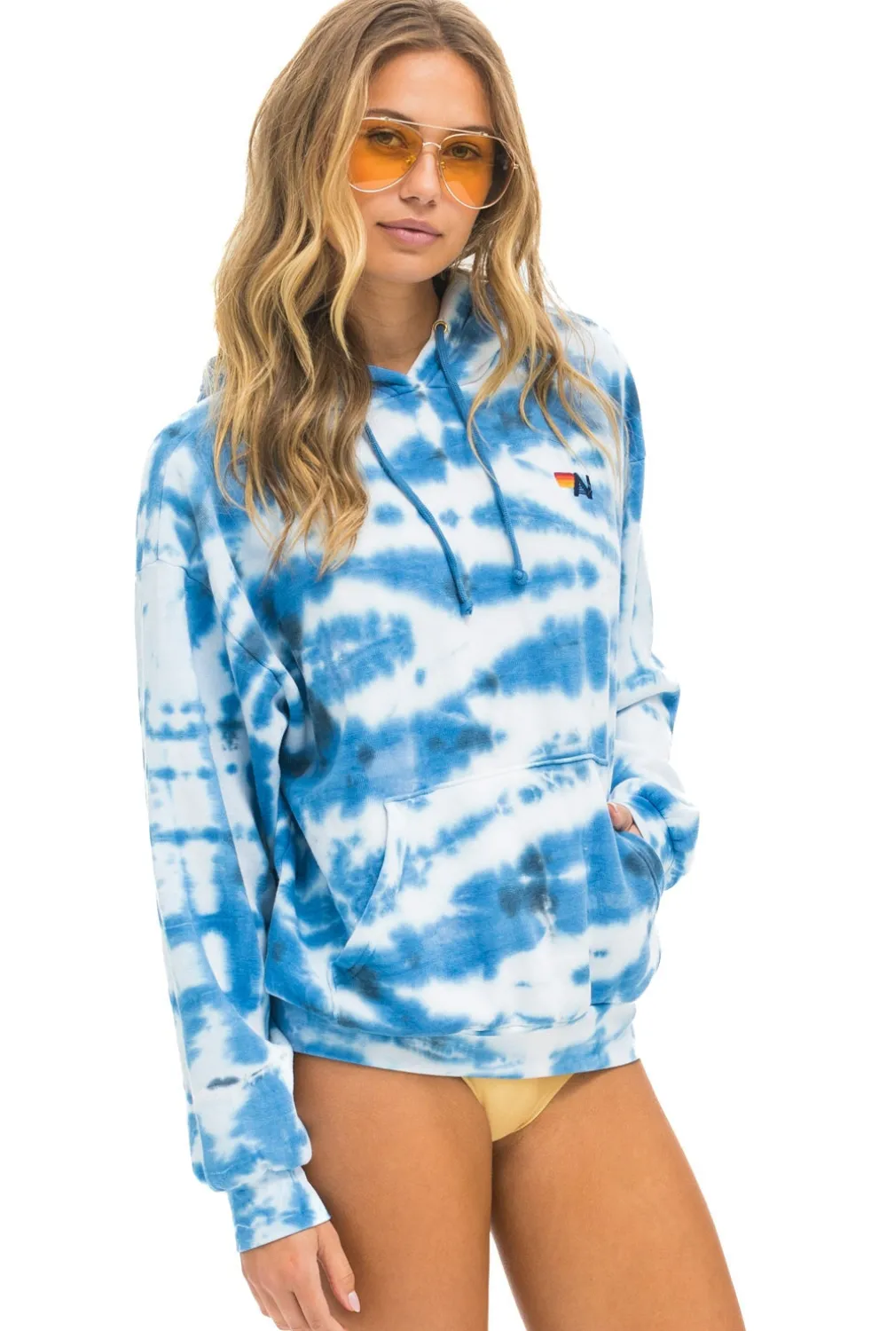 Hoodies | Hoodies | Aviator Nation HAND DYED PULLOVER HOODIE RELAXED - TIE DYE BLUE TIEDYEBLUE