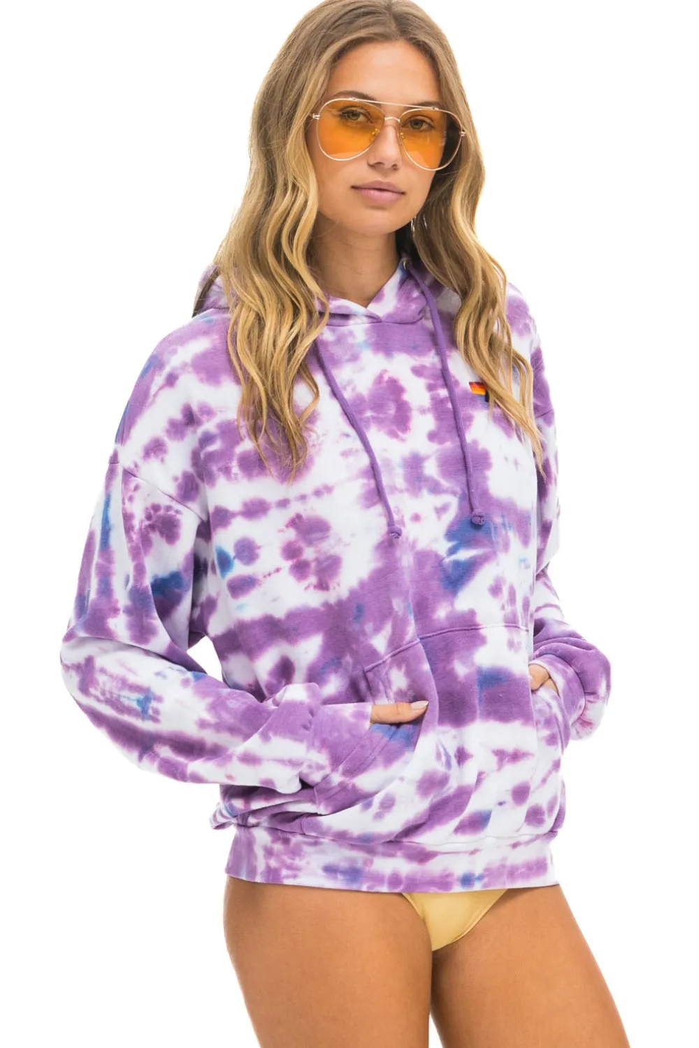 Hoodies | Hoodies | Aviator Nation HAND DYED PULLOVER HOODIE RELAXED - TIE DYE MAGENTA TIEDYEMAGENTA