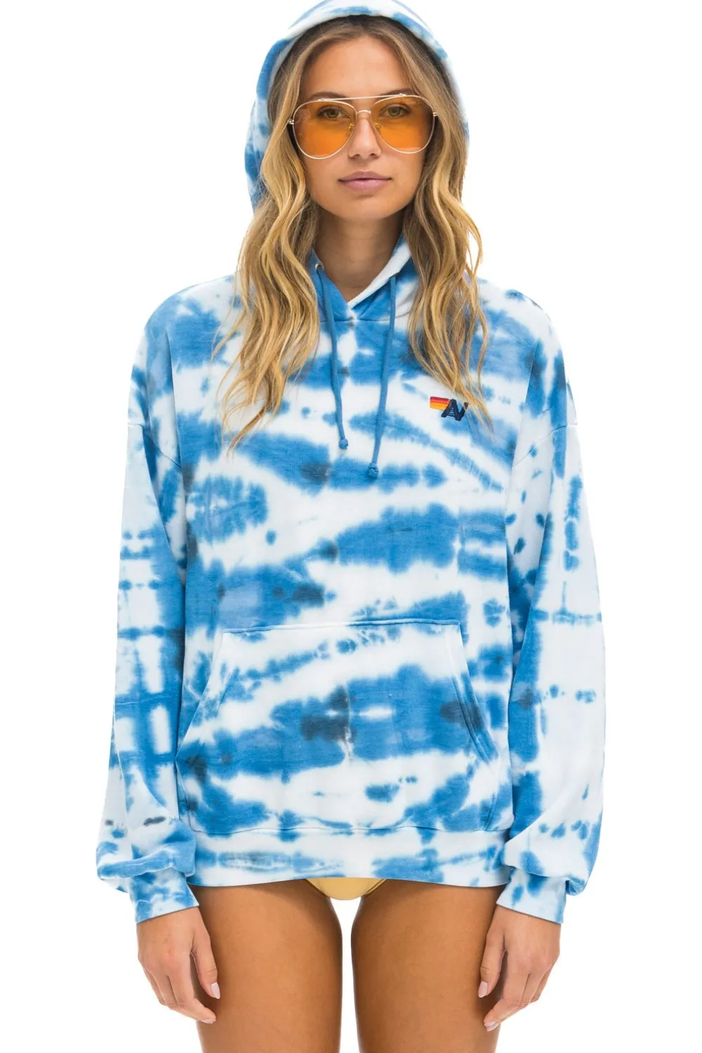 Hoodies | Hoodies | Aviator Nation HAND DYED PULLOVER HOODIE RELAXED - TIE DYE BLUE TIEDYEBLUE
