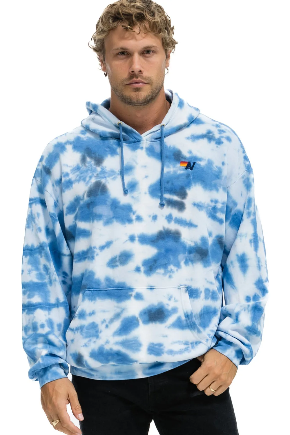 Hoodies | Hoodies | Aviator Nation HAND DYED PULLOVER HOODIE RELAXED - TIE DYE BLUE TIEDYEBLUE