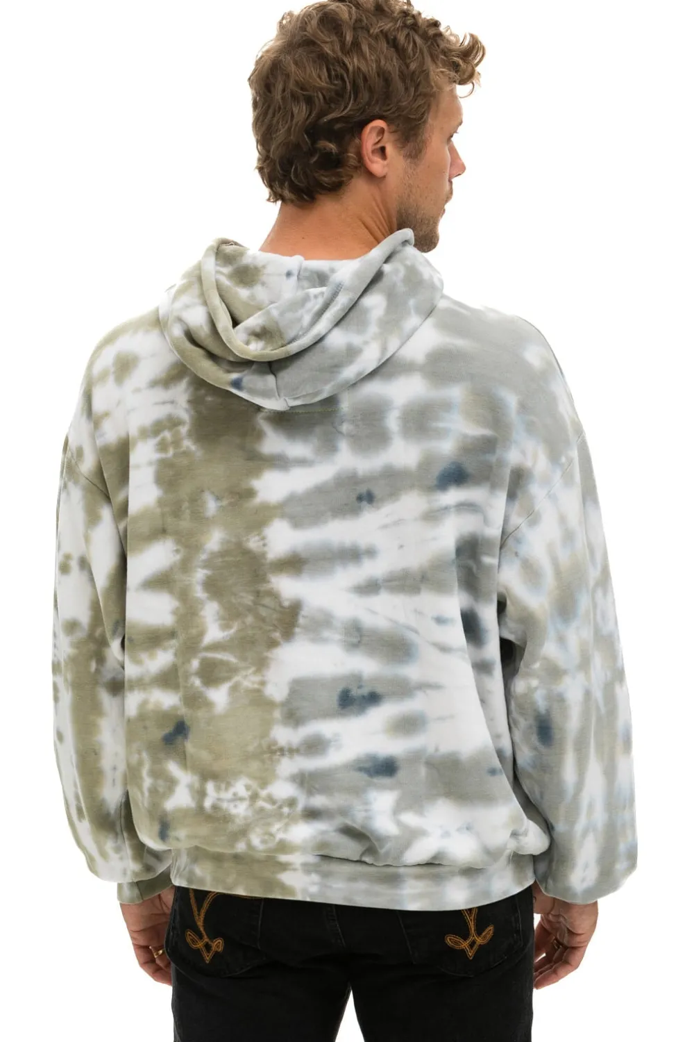 Hoodies | Hoodies | Aviator Nation HAND DYED PULLOVER HOODIE RELAXED - TIE DYE GREY // OLIVE TIEDYEGREY//OLIVE