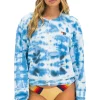 Sweatshirts | Sweatshirts | Aviator Nation HAND DYED RELAXED CREW SWEATSHIRT - TIE DYE BLUE TIEDYEBLUE