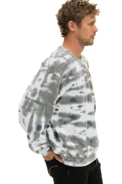 Sweatshirts | Sweatshirts | Aviator Nation HAND DYED RELAXED CREW SWEATSHIRT - TIE DYE GREY // OLIVE TIEDYEGREY//OLIVE