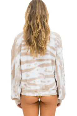 Sweatshirts | Sweatshirts | Aviator Nation HAND DYED RELAXED CREW SWEATSHIRT - TIE DYE SAND TIEDYESAND