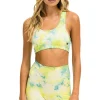 Activewear | Activewear | Aviator Nation HAND DYED SPORTS BRA - TIE DYE NEON YELLOW TIEDYENEONYELLOW