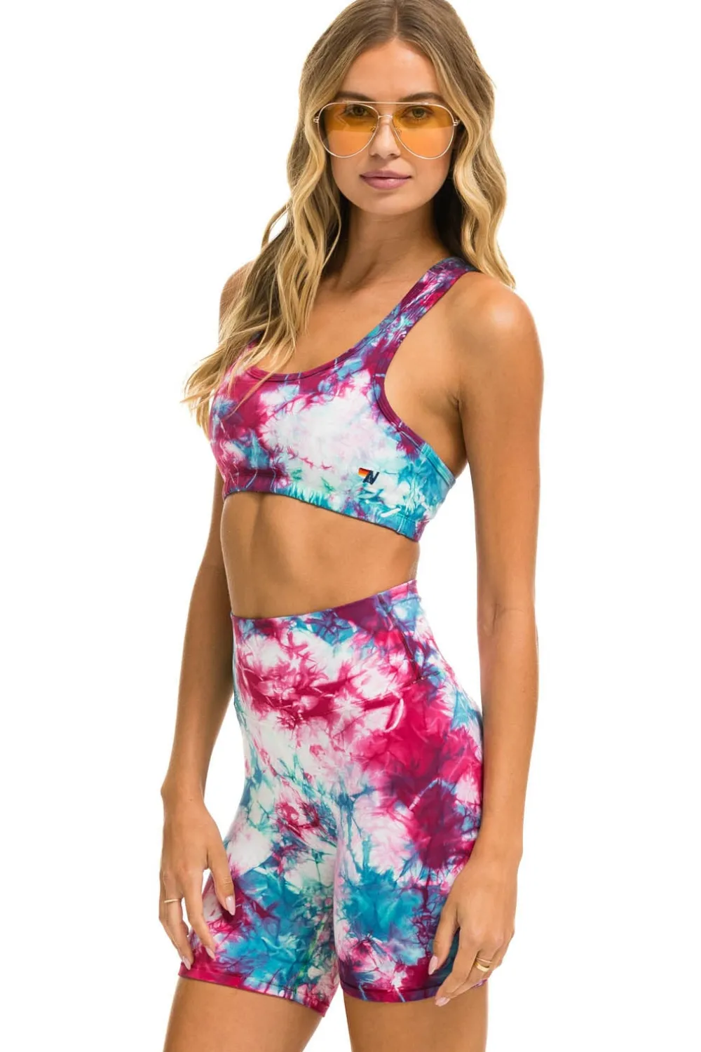 Activewear | Activewear | Aviator Nation HAND DYED SPORTS BRA - TIE DYE TURQUOISE TIEDYETURQUOISE