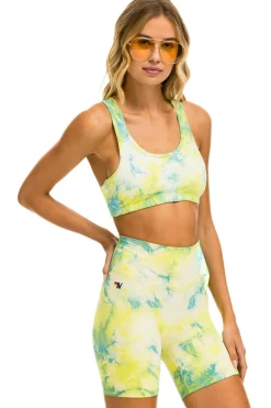 Activewear | Activewear | Aviator Nation HAND DYED SPORTS BRA - TIE DYE NEON YELLOW TIEDYENEONYELLOW
