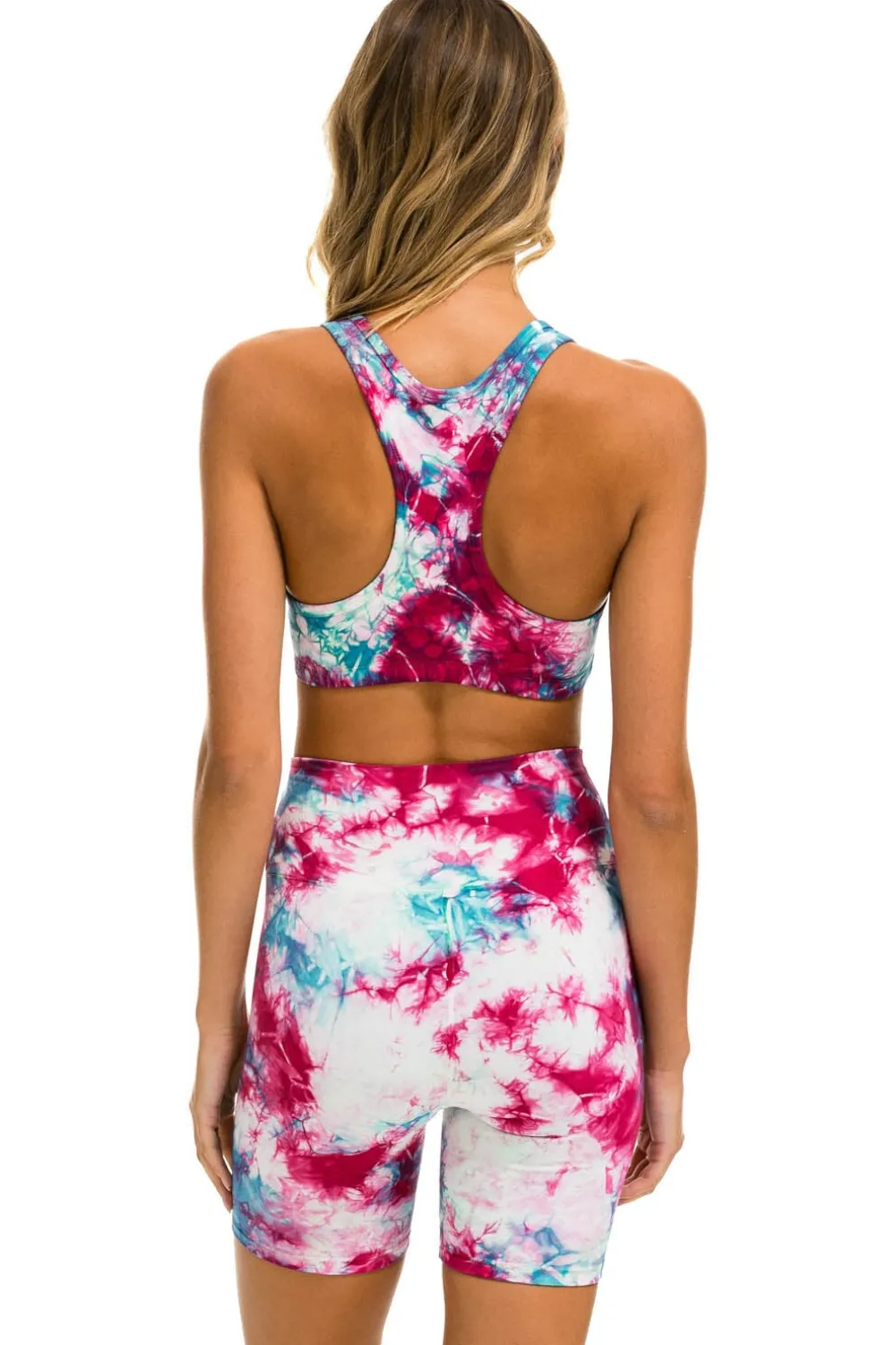 Activewear | Activewear | Aviator Nation HAND DYED SPORTS BRA - TIE DYE TURQUOISE TIEDYETURQUOISE