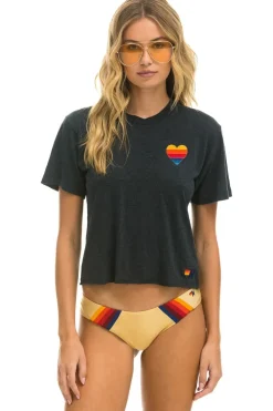 Boyfriend Tees | Tees | Aviator Nation HEART STITCH 5 BOYFRIEND TEE - CHARCOAL