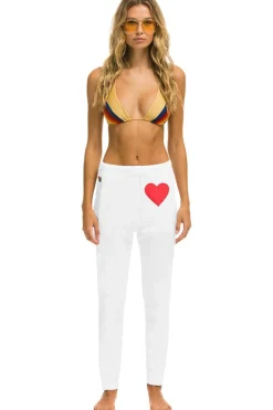 Sweatpants | Aviator Nation HEART STITCH JOGGER SWEATPANTS - WHITE