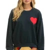 Sweatshirts | Sweatshirts | Aviator Nation HEART STITCH RELAXED CREW SWEATSHIRT - CHARCOAL