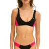 Swim Bottoms | Aviator Nation HI-CUT COLOR BLOCK CHEEKY BIKINI BOTTOMS - BLACK // RED BLACK//RED