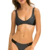 Swim Bottoms | Aviator Nation HI-CUT COLOR BLOCK CHEEKY BIKINI BOTTOMS - TITANIUM // BLACK TITANIUM//BLACK