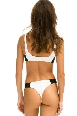 Swim Bottoms | Aviator Nation HI-CUT COLOR BLOCK CHEEKY BIKINI BOTTOMS - VINTAGE WHITE // BLACK VINTAGEWHITE//BLACK