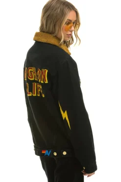 Denim | Denim | Aviator Nation HIGH ON LIFE RANCH SHERPA DENIM JACKET - VINTAGE BLACK VINTAGEBLACK