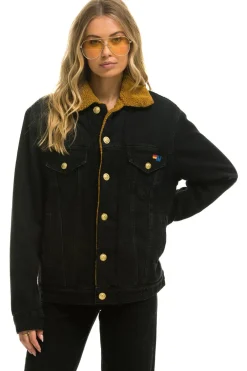 Denim | Denim | Aviator Nation HIGH ON LIFE RANCH SHERPA DENIM JACKET - VINTAGE BLACK VINTAGEBLACK