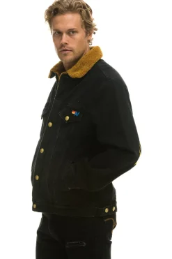 Denim | Denim | Aviator Nation HIGH ON LIFE RANCH SHERPA DENIM JACKET - VINTAGE BLACK VINTAGEBLACK