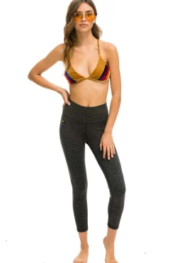 Activewear | Activewear | Aviator Nation HI-RISE CROP RAINBOW BOLT FADE LEGGINGS - CHARCOAL // RAINBOW PINK CHARCOAL//RAINBOWPINK