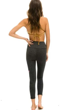 Activewear | Activewear | Aviator Nation HI-RISE CROP RAINBOW BOLT FADE LEGGINGS - CHARCOAL // RAINBOW PINK CHARCOAL//RAINBOWPINK