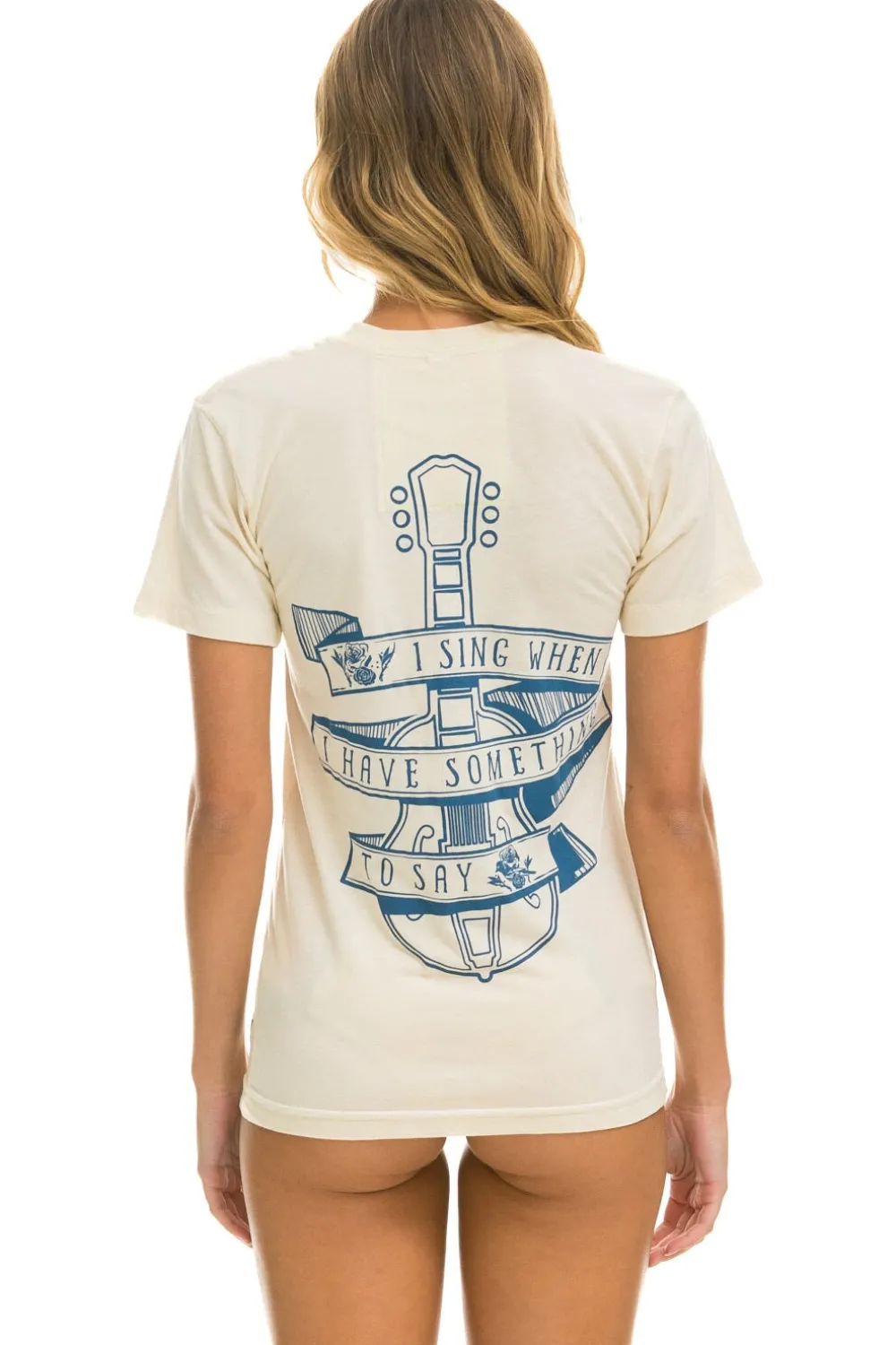 Tees | Collab Merchandise | Aviator Nation HUNGER GAMES CREW TEE SHIRT - VINTAGE WHITE VINTAGEWHITE