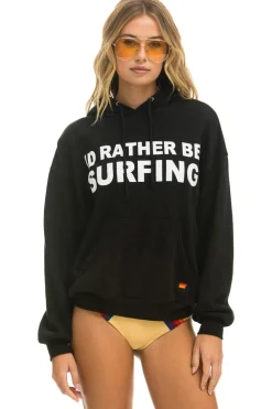 Hoodies | Hoodies | Aviator Nation ID RATHER BE SURFING RELAXED PULLOVER HOODIE - BLACK